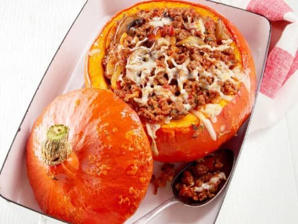 Courge farcie à la viande hachée et fromage - Recette régime