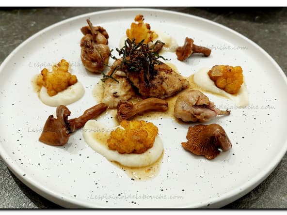 Caille forestière et chou-fleur en 2 façons pour un repas de fêtes
