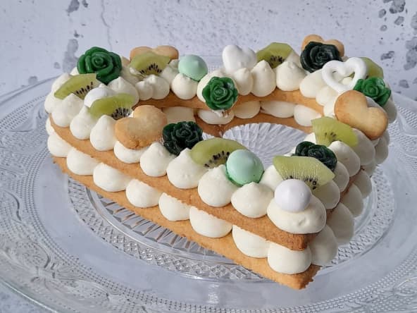 Heart Cake au chocolat blanc et coco pour la saint-valentin