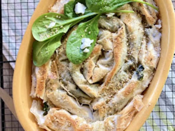 Burek végétariens aux épinards, féta et artichauts