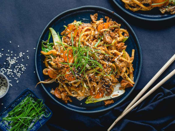 Yaki Udon Vegan (nouilles sautées japonaises)