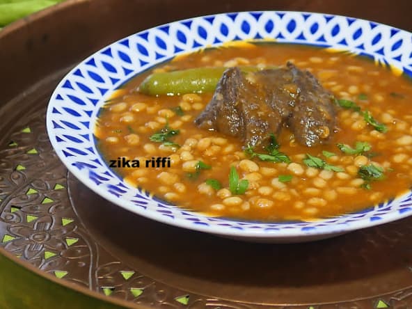LOUBIA ALGERIENNE- RAGOÛT DE HARICOTS BLANCS AU BŒUF