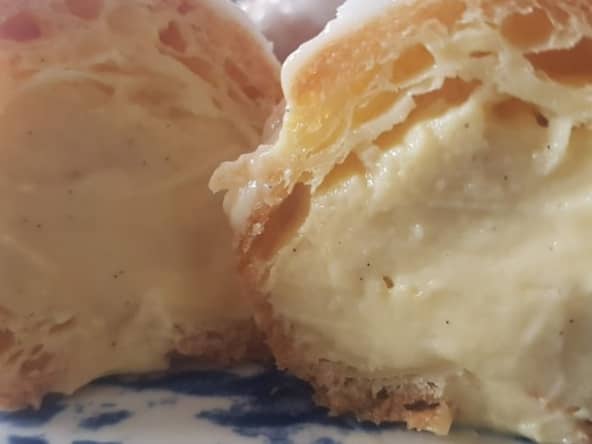 Choux à la crème vanillée et son fondant maison