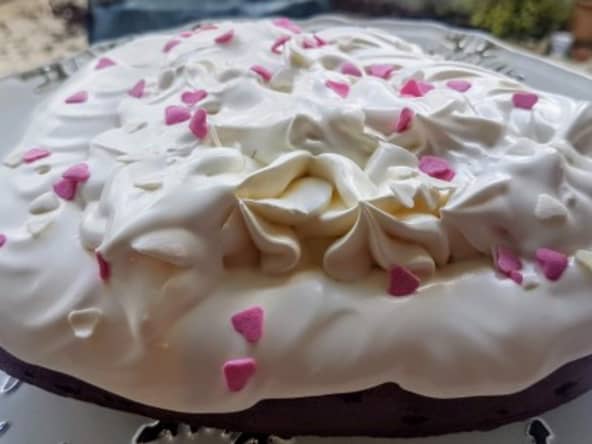 Coeur chocolat et crème de marron pour une desserts de saint-valentin	