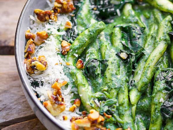 Pâtes sauce aux épinards