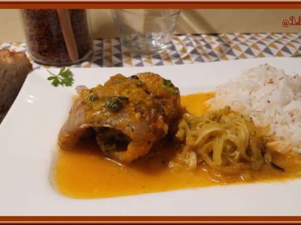 Roulés de filets de colin au pesto de fanes de radis