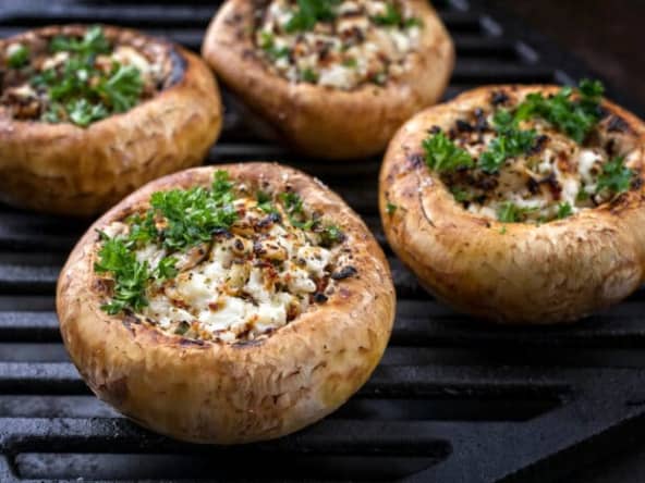 Champignons farcis au thon et mozzarella - Recette régime