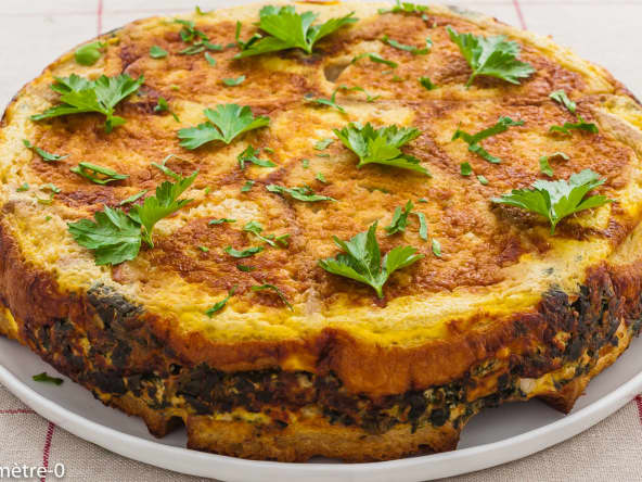 Gasteau au poulet et aux épinards