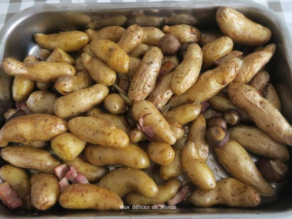 Rattes du Touquet aux lardons et champignons