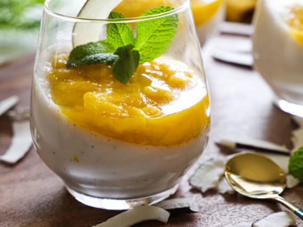 Panna cotta végétale à la mangue