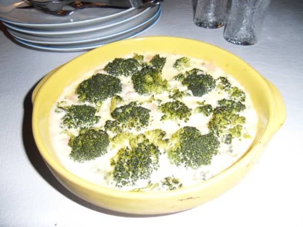 Gratin poulet, brocoli et Boursin ail et fines herbes