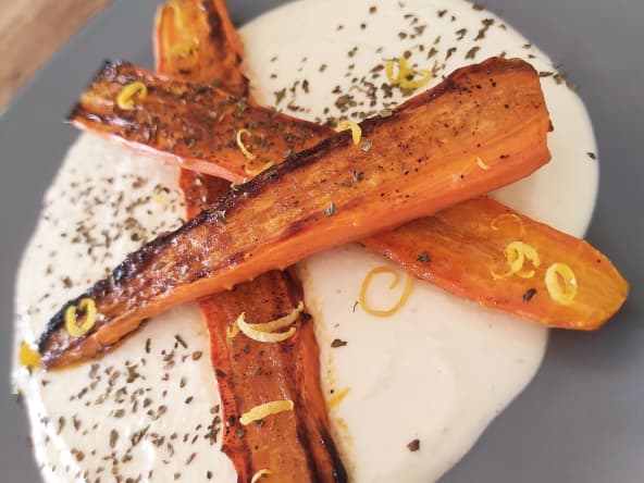 Crème de feta et carottes rôties