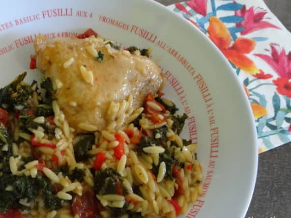 Pâtes orzo au poulet et tomates séchées à l'huile de Giada de Laurentiis