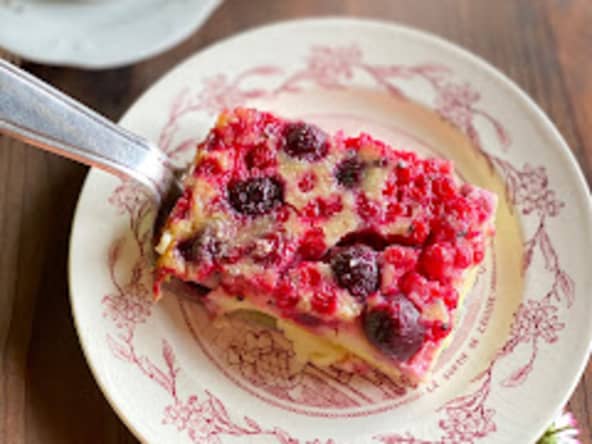 Clafoutis groseilles,cerises