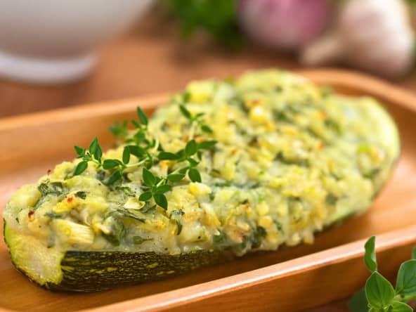 Courgettes farcies à la purée des pommes de terre