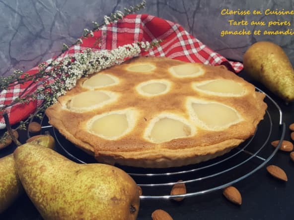 Tarte aux poires ganache au chocolat noir et amandine