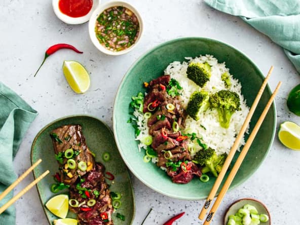 Tigre qui pleure ou boeuf mariné à la thaï