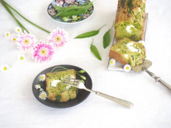 Recette de cake salé ail des ours et fromage de chèvre