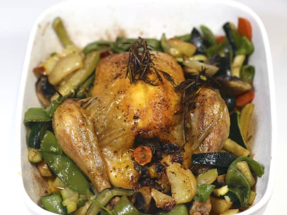 coquelet farci aux légumes