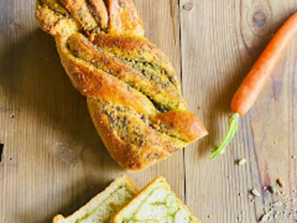 Brioche au pesto de fanes de carottes