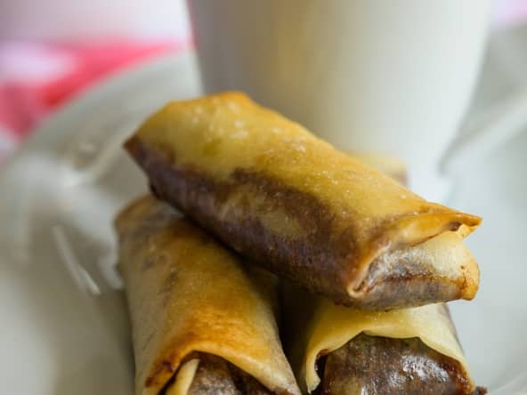 Nems banane chocolat et noix de coco pour le dessert