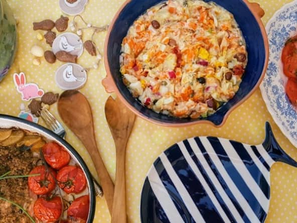 Salade composée pour accompagner une grillade viande et poissons