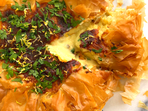 Tourte de chou-fleur au curry et fromage d'après Yotam Ottolenghi