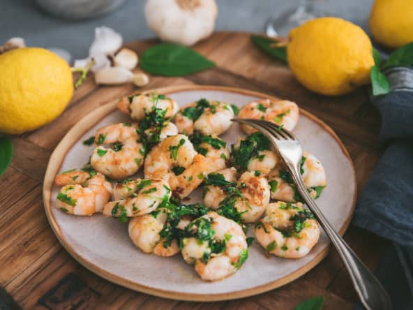 Crevettes sautées