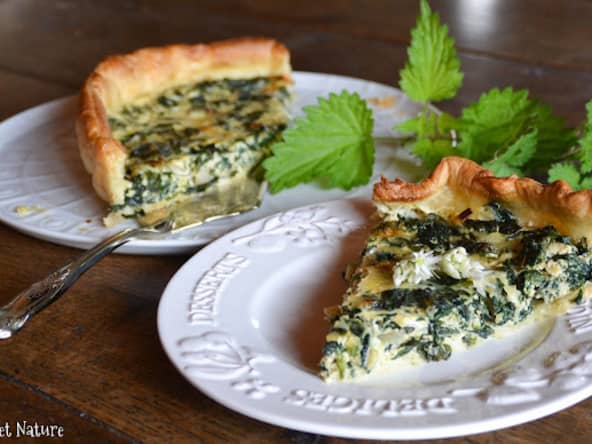 Quiche aux orties et à l'ail des ours