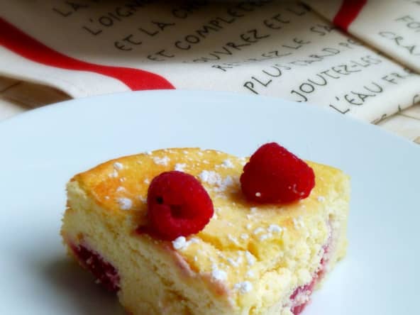 Gateau fraîcheur ricotta et framboises