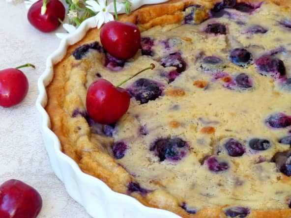 Clafoutis aux cerises et au rhum brun