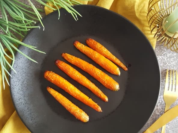 Jeunes pousses de carottes au four sucré-salé