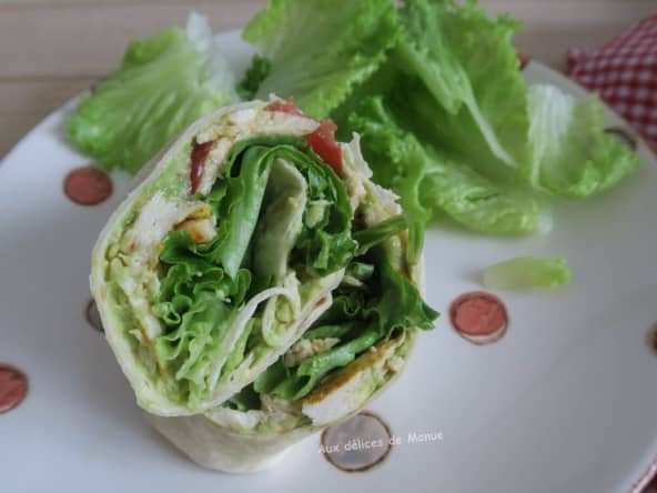 Wraps au poulet tandoori, avocat et tomate