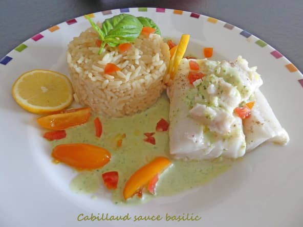 Cabillaud sauce basilic