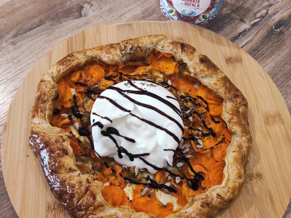 Tarte à la carotte et burrata