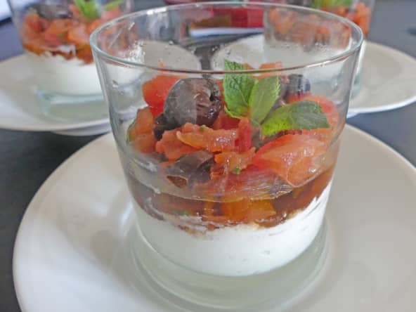 Verrine mousse de feta tomates