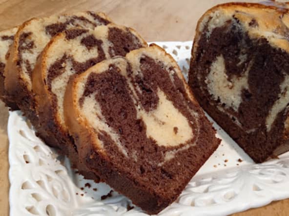 Le cake marbré au lait concentré sucré