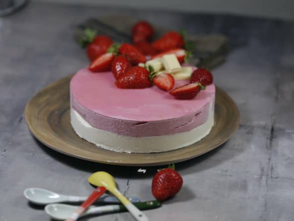 Bavarois fraise et chocolat blanc