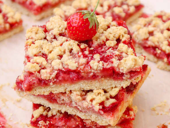 Carrés aux fraises et à l’avoine