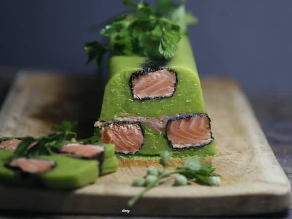 Terrine de maki de saumon aux petits pois