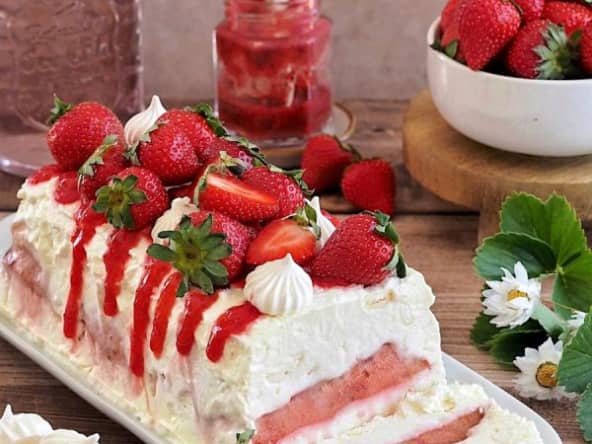 Vacherin glacé aux fraises (rapide et sans sorbetière) 