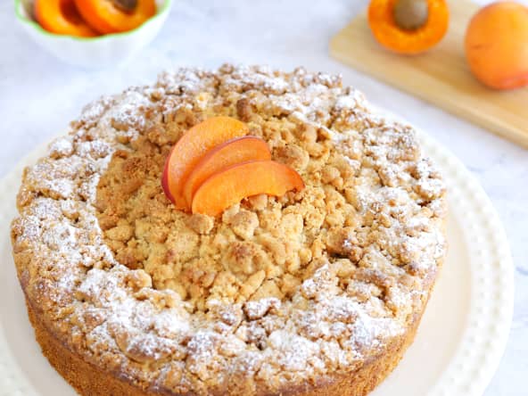 Gâteau crumble amande abricot