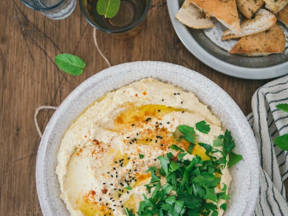 Houmous citron, feta