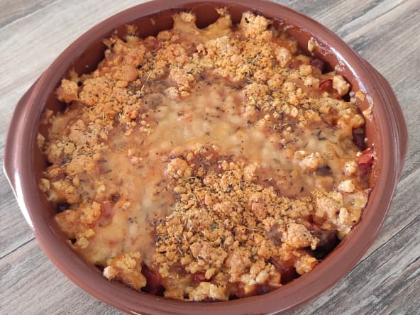 Crumble de tomate et chorizo