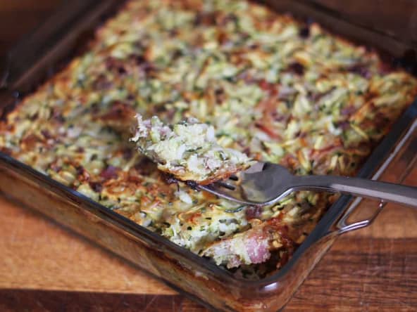 Gratin de courgettes léger au riz