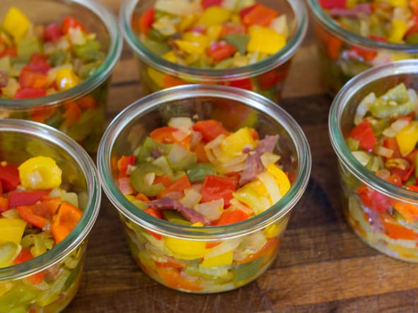 Bocaux de poivrons cuisinés