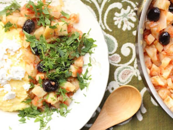 Céleri-rave aux olives comme en Roumanie (telina cu masline)