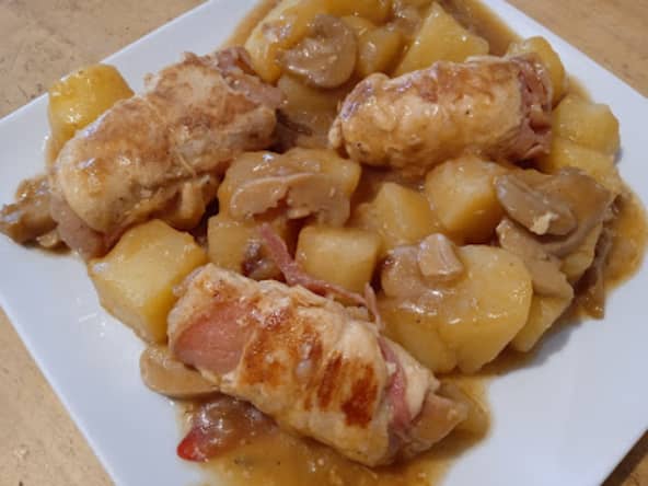 Les roulés de poulet au bacon et au comté