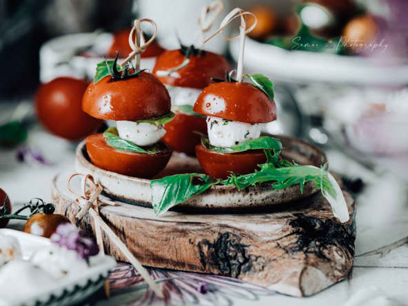 Caprese de tomates cerises en brochette : une belle idée