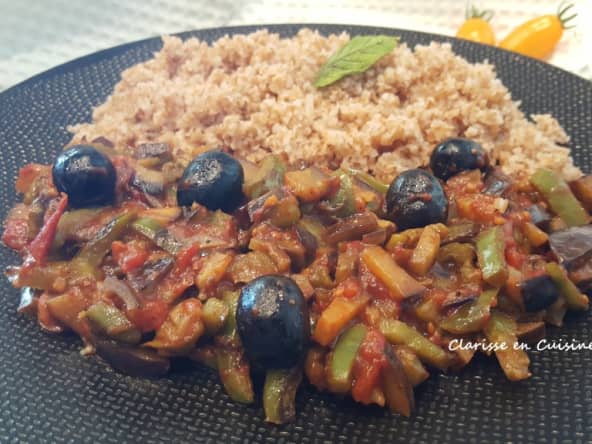 Fondue végétarienne d’aubergine et poivron